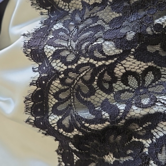 Elegant Satin Pastel Green & Black Lace A Line Sweatheart Knee Length Prom Dress - Picture 9 of 11